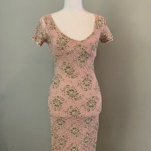 Beautiful pink and jade lace dress.